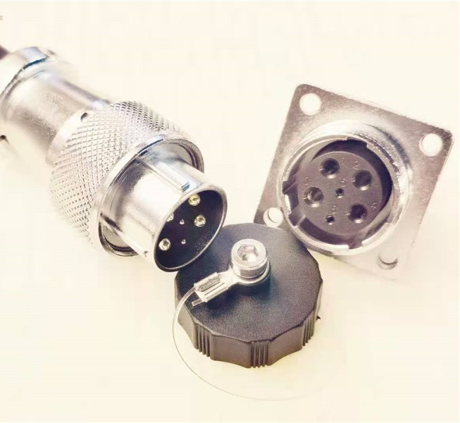 航空男性母防水连接器6pin插头插座