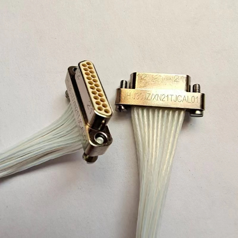 工业微矩形J30JZXN21 PIN金属矩形连接器电缆