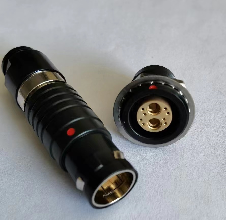 工业推扣连接器2同轴8信号防水连接器